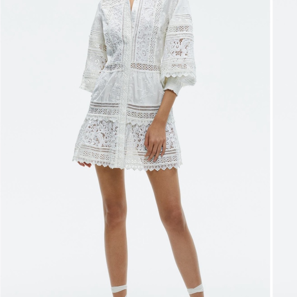 Alice + Olivia Ivory Lace Dress